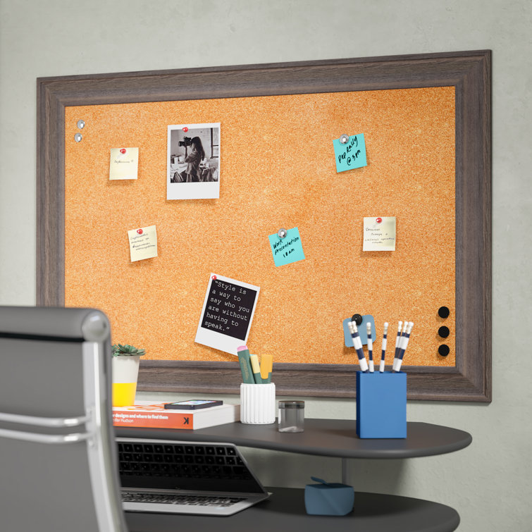 Gracie Oaks Wall Mounted Bulletin Board Wayfair